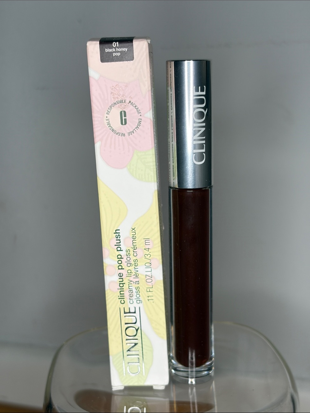 Clinique Pop Plush Creamy Lip Gloss in (Black Honey Pop)